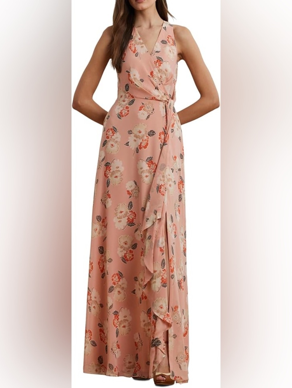 Lauren Ralph Lauren Floral Ruffle-Trim Dress- NWT